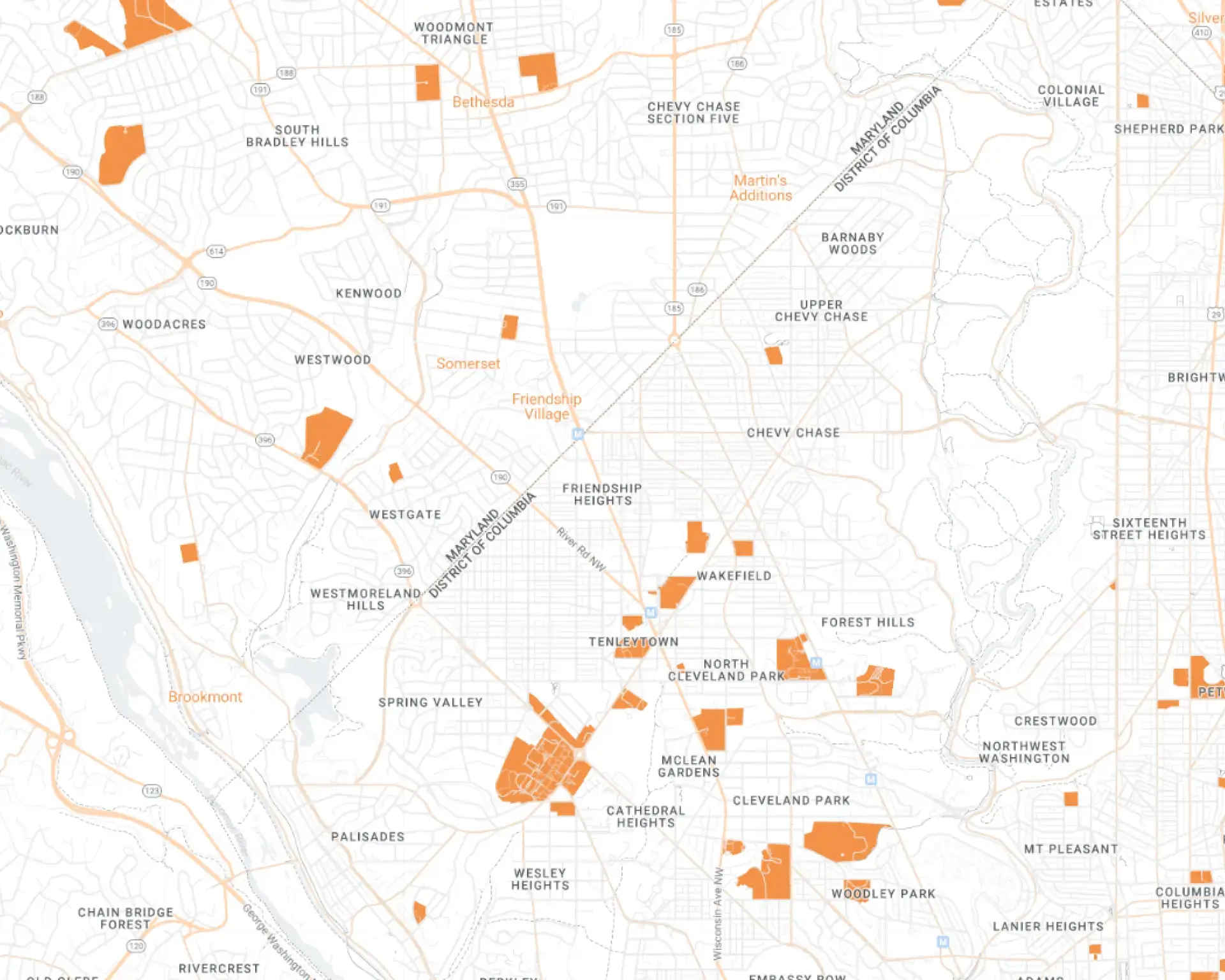 Map of Bethesda