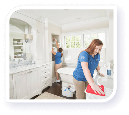 cleaning a bathroom spotless